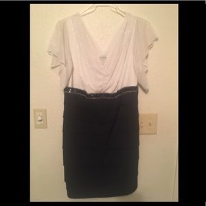 Navy Blue and Sparkly White Dress Size 16